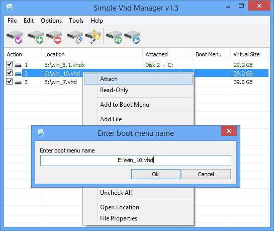 Istruzioni complete su come utilizzare Simple VHD Manager