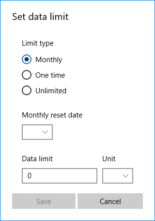 監控並節省 Windows 10 上的網路容量