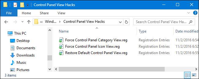 Modifier la vue par défaut du Panneau de configuration sur les ordinateurs Windows