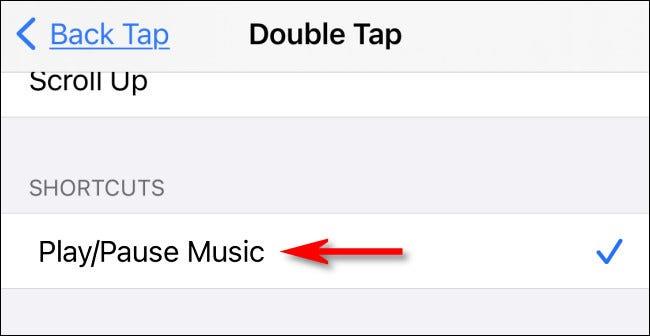 Comment configurer la lecture ou la pause de la musique en appuyant sur l'arrière de l'iPhone