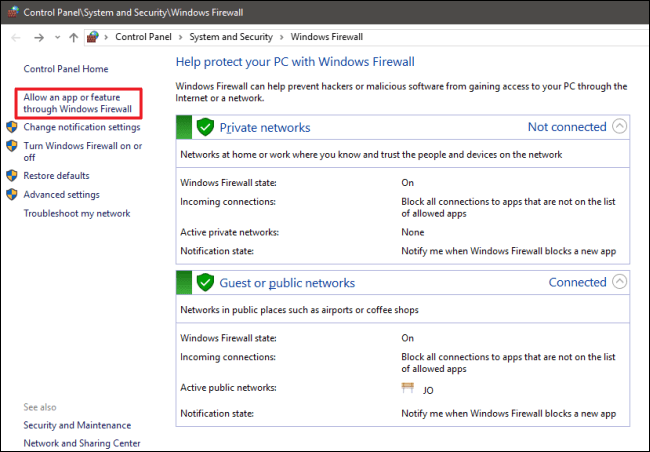 Anweisungen zum Ermöglichen der Kommunikation zwischen Anwendungen über die Windows-Firewall