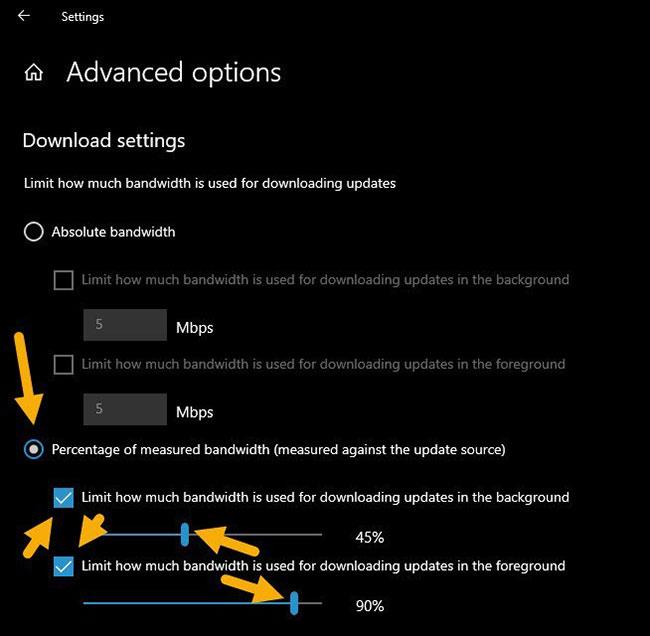 Come impostare il limite di larghezza di banda per il download degli aggiornamenti di Windows in Windows 10