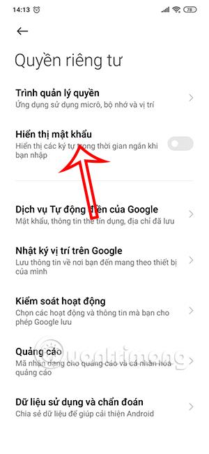 Comment désactiver l'affichage du mot de passe lors de la saisie sur Android