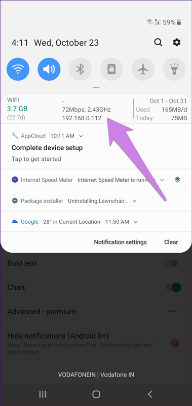 Come visualizzare la velocità Internet sulla barra di stato del telefono Samsung