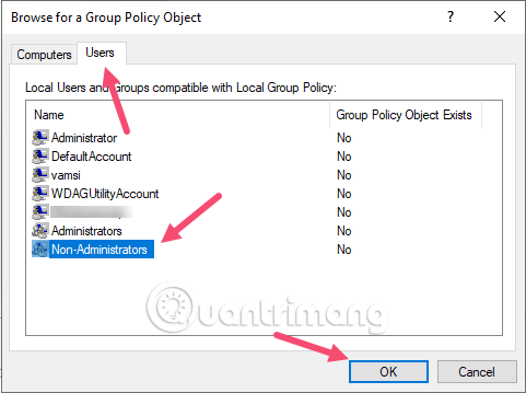 Comment appliquer la stratégie de groupe uniquement aux non-administrateurs dans Windows 10