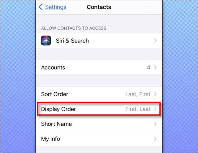 iPhone 또는 iPad 연락처에서 연락처 이름 순서를 변경하는 방법