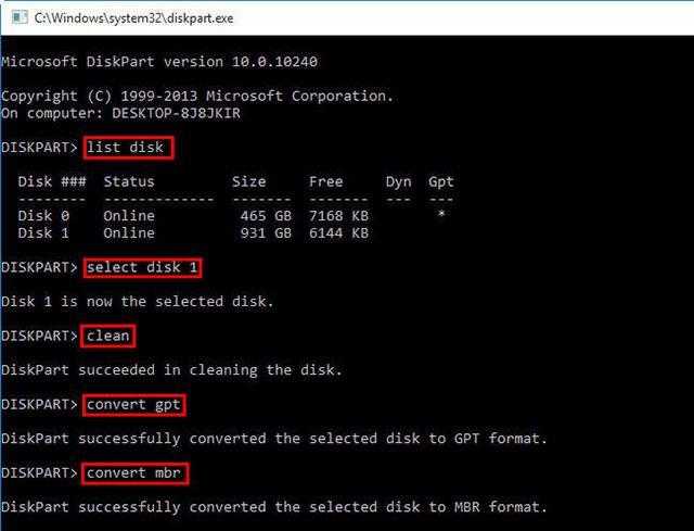 Konvertieren Sie MBR in GPT auf einem Windows-Laufwerk