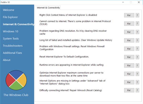 Correggi gli errori di Windows 10 con solo 1 clic con FixWin