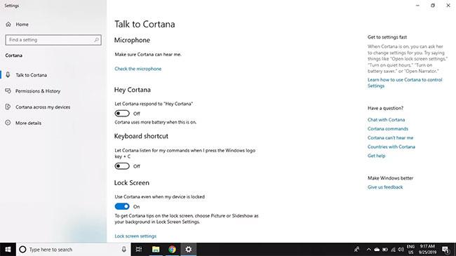 在 Windows 10 上關閉 Cortana