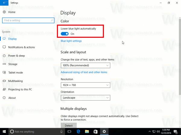 Aktivieren Sie den Blaulichtmodus unter Windows 10