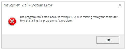 Comment réparer l’erreur manquante Msvcp140_2.dll