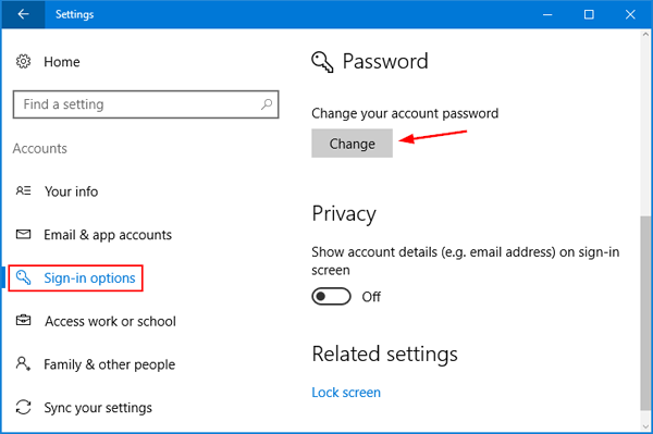 Come impostare una password per un computer Windows 10, come modificare la password di Windows 10