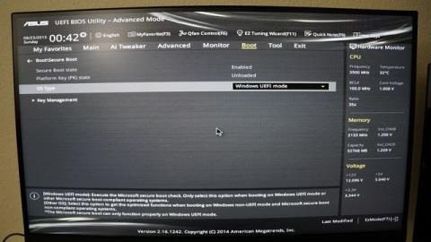 Activer ou désactiver le démarrage sécurisé via lutilitaire ASUS UEFI BIOS