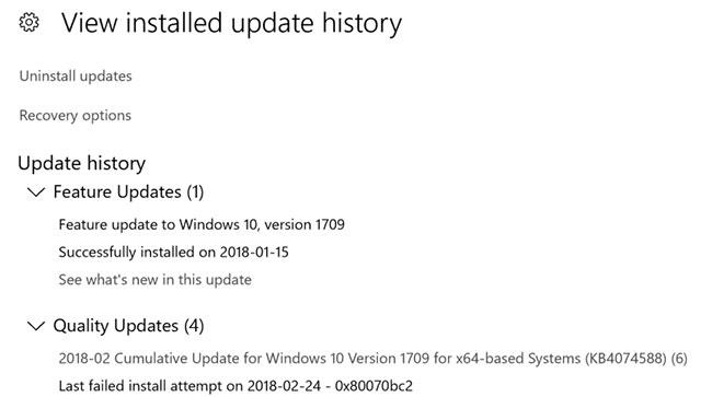 Beheben Sie den Windows Update-Fehler 0x80070BC2 unter Windows 10