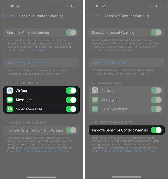 Come attivare gli avvisi sui contenuti sensibili su iPhone