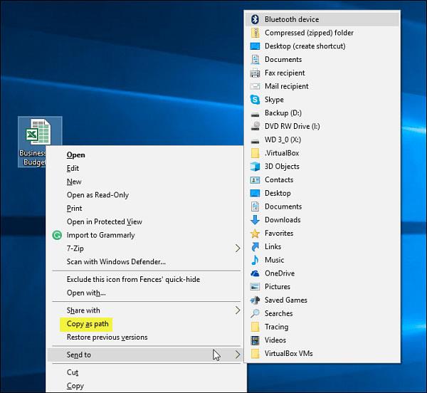 Come personalizzare il menu Invia a in Windows 10