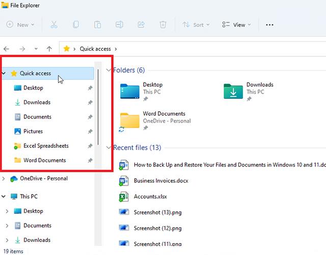 Come recuperare cartelle e file utilizzando Windows Quick Access