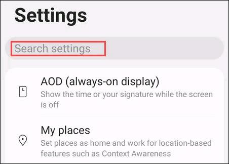 Android의 설정 메뉴에서 설정 옵션을 검색하는 방법