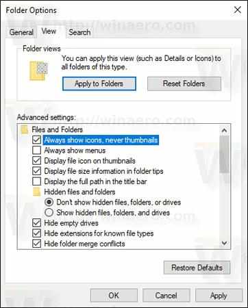 Le miniature dovrebbero essere disabilitate in Windows?