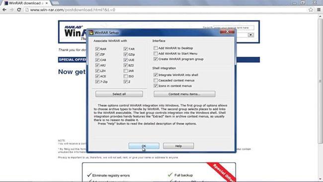 Come impedire a WinRAR di aprire file JAR