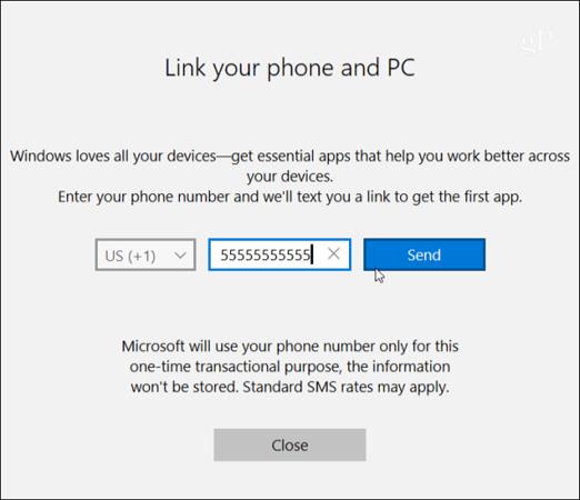 Connectez le téléphone Android à Windows 10 avec Continuer sur PC