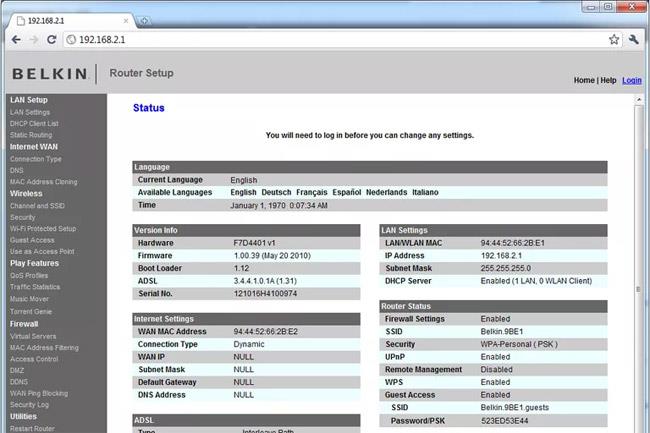 192.168.2.1 - Indirizzo IP predefinito per alcuni router di rete domestica