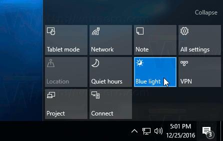 Attiva la modalità Luce blu su Windows 10