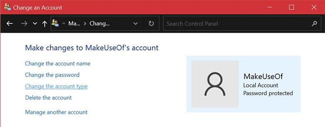 4 modi per modificare il tipo di account utente in Windows 10