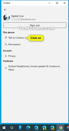 Changez la parole ou la saisie en Cortana lorsque vous appuyez sur Win+C dans Windows 10