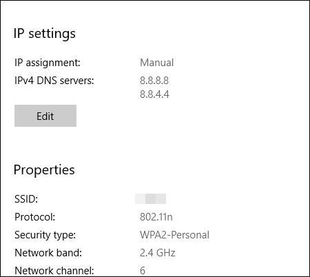 Windows 10 Fall Creators で Google IPv4 および IPv6 DNS を変更する方法