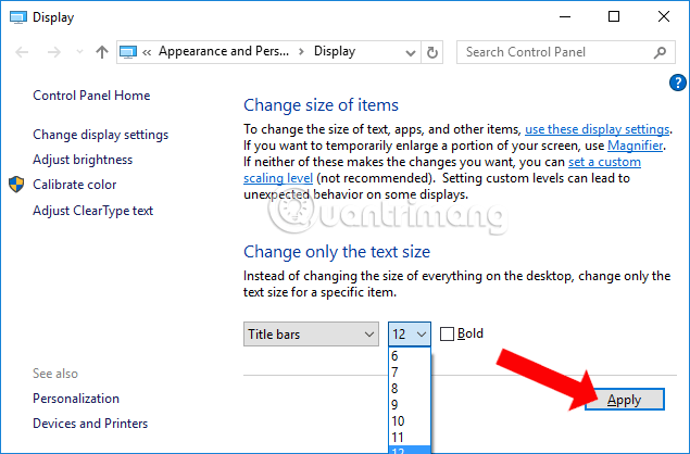 Come modificare la dimensione del testo su Windows 10