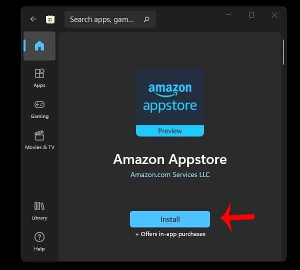 Anleitung zur Installation von Amazon AppStore unter Windows 11