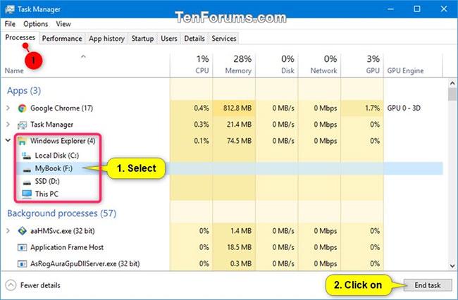 Comment terminer un processus sous Windows 10