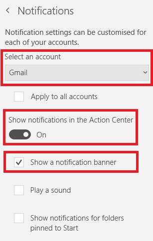 Comment désactiver les notifications par courrier dans Windows 10