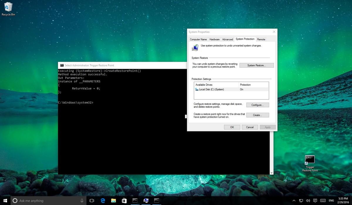 Comment créer un point de restauration sur Windows 10 avec un simple double-clic