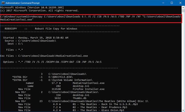 Come escludere file e cartelle con Robocopy in Windows 10