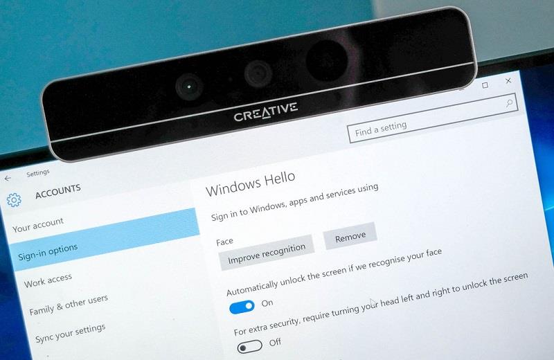 Istruzioni per configurare il riconoscimento facciale di Windows Hello su Windows 10