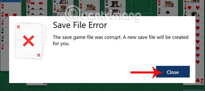 Comment corriger l'erreur de sauvegarde du fichier dans le jeu Solitaire Windows 10