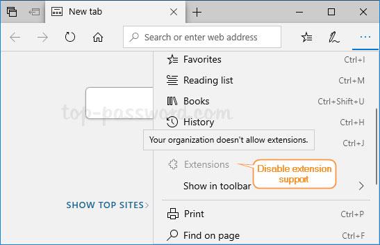 Disabilita o disinstalla l'estensione del browser Edge su Windows 10