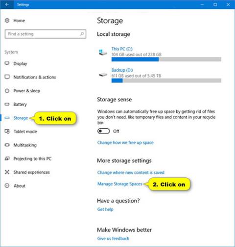 Modifier lespace de stockage dans le pool de stockage sous Windows 10