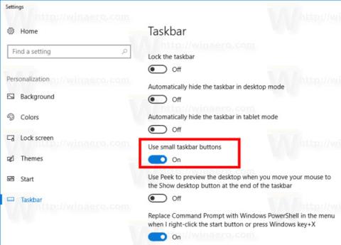 Comment activer/désactiver loption Utiliser les petits boutons de la barre des tâches dans Windows 10