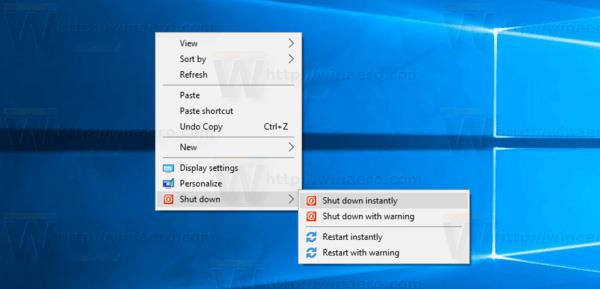 Come aggiungere Spegnimento al menu di scelta rapida su Windows 10