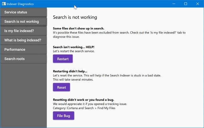 Télécharger l'outil de diagnostic de l'indexeur pour Windows 10