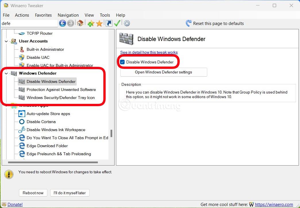 Désactivez Windows Defender (sécurité Windows) sous Windows 10, Windows 11