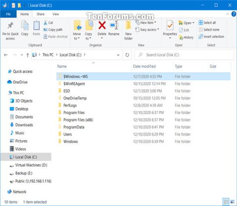 Comment supprimer le dossier $Windows.~WS dans Windows 10