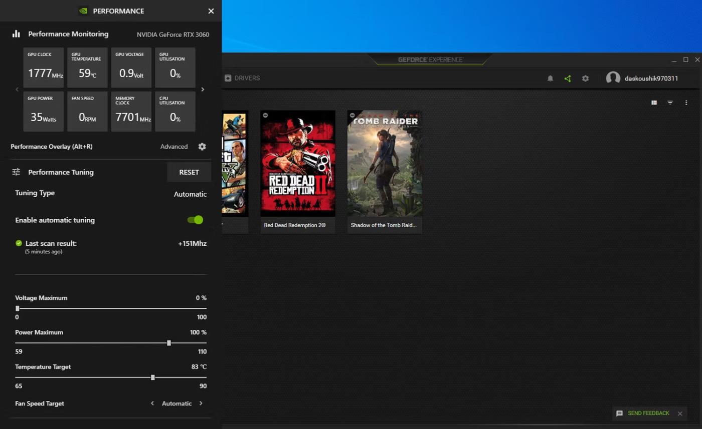 Как автоматически разогнать графические процессоры Nvidia с помощью инструмента настройки производительности GeForce Experience