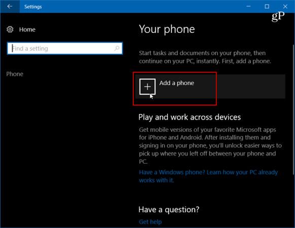 Connetti il ​​telefono Android a Windows 10 con Continua su PC