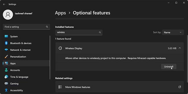 Comment installer/désinstaller Wireless Display sur Windows 11