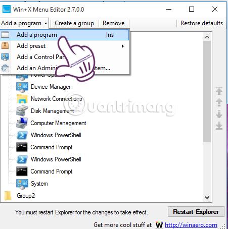 Instructions pour optimiser le menu utilisateur avancé de Windows 10