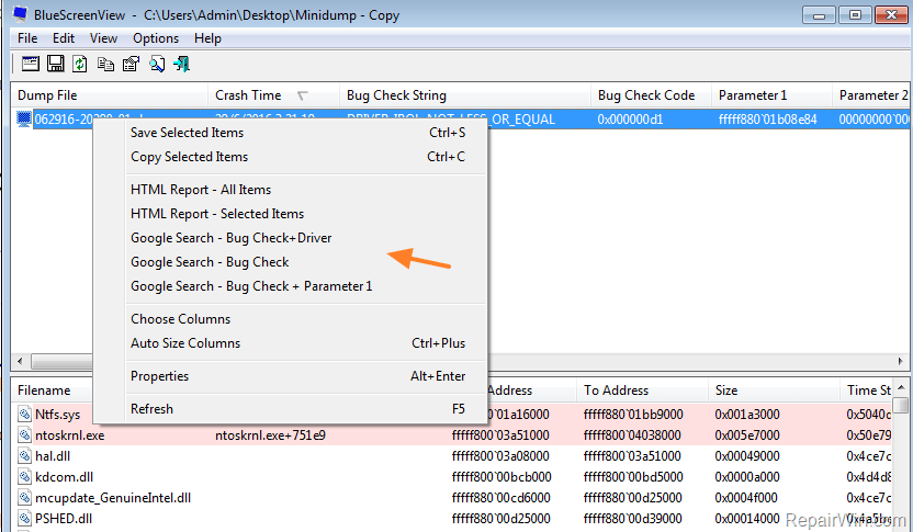 Anweisungen zur Behebung des Bluescreen-Fehlers PAGE FAULT IN NONPAGED AREA oder STOP 0x00000050